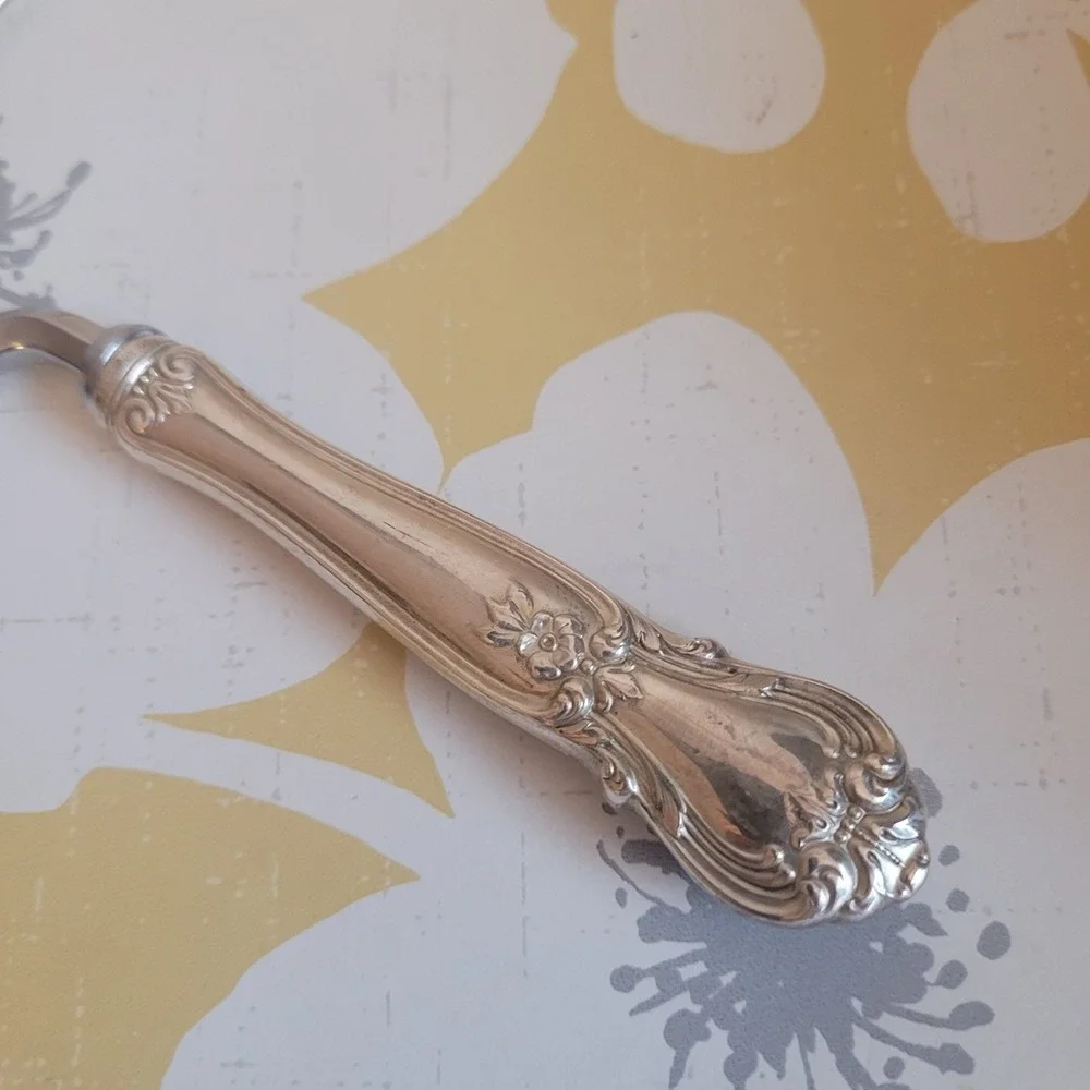 Vintage Cake Breaker, WEB Sterling - Sterling Handle w/Stainless Prongs - 10.5